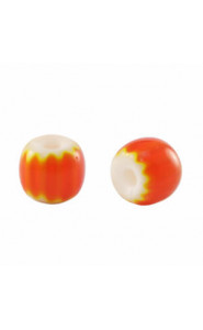 Millefiori bead 6x7mm - Orange